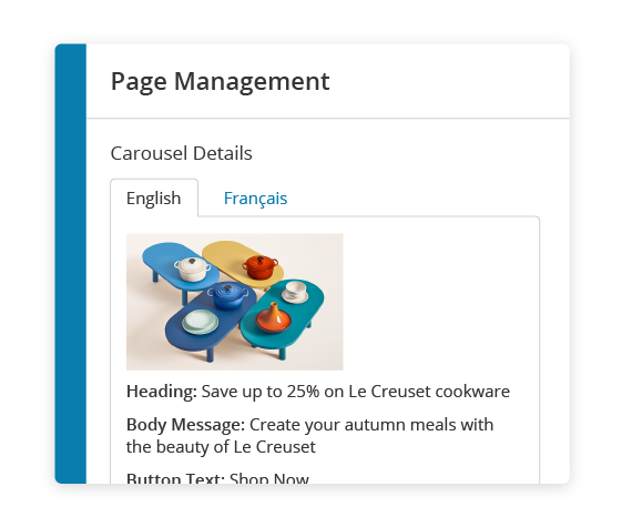 Podium admin page management